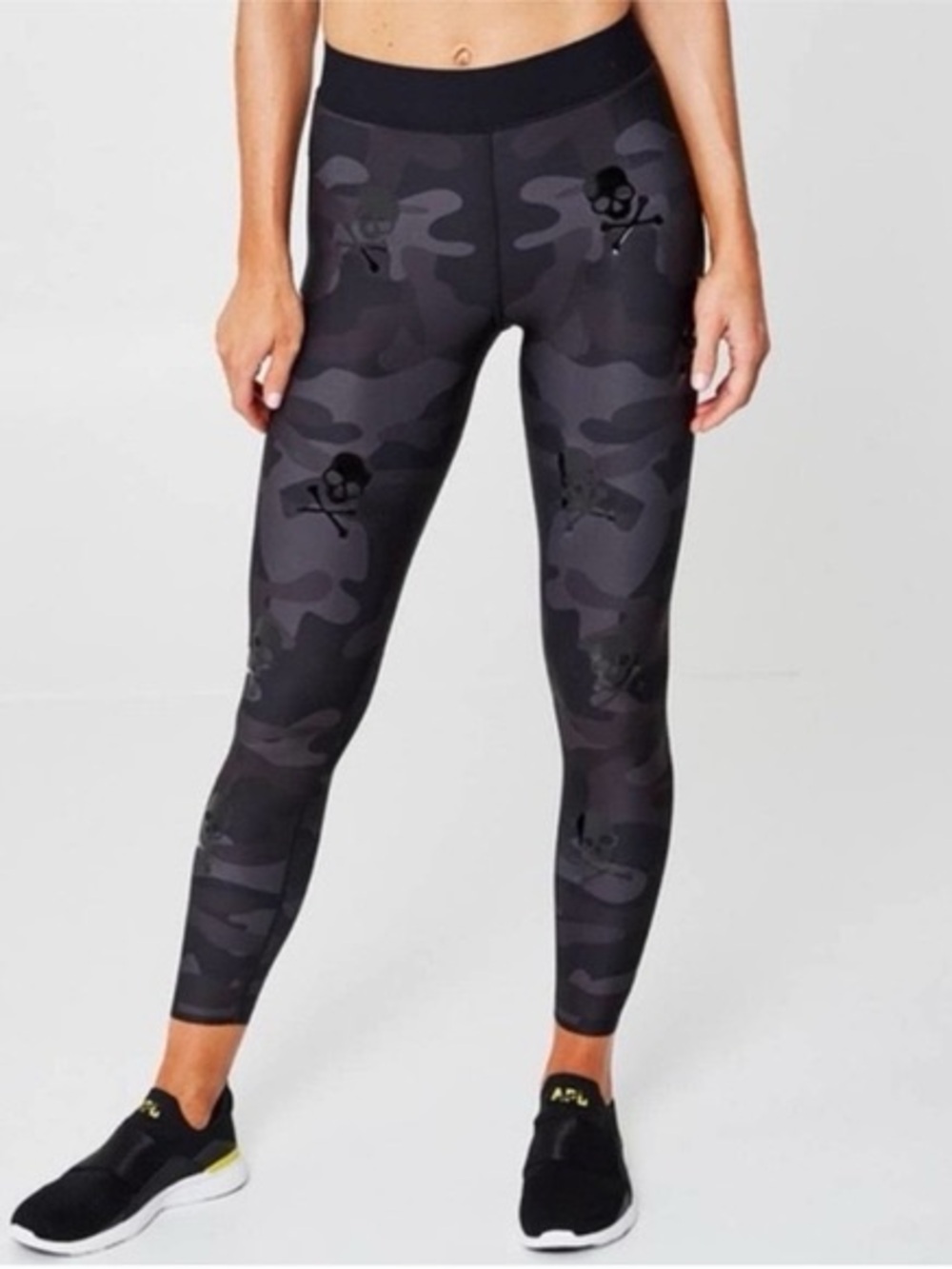 Ultracor x Soul Cycle Dark Gray Camouflage Skull Punk Goth Leggings Size M